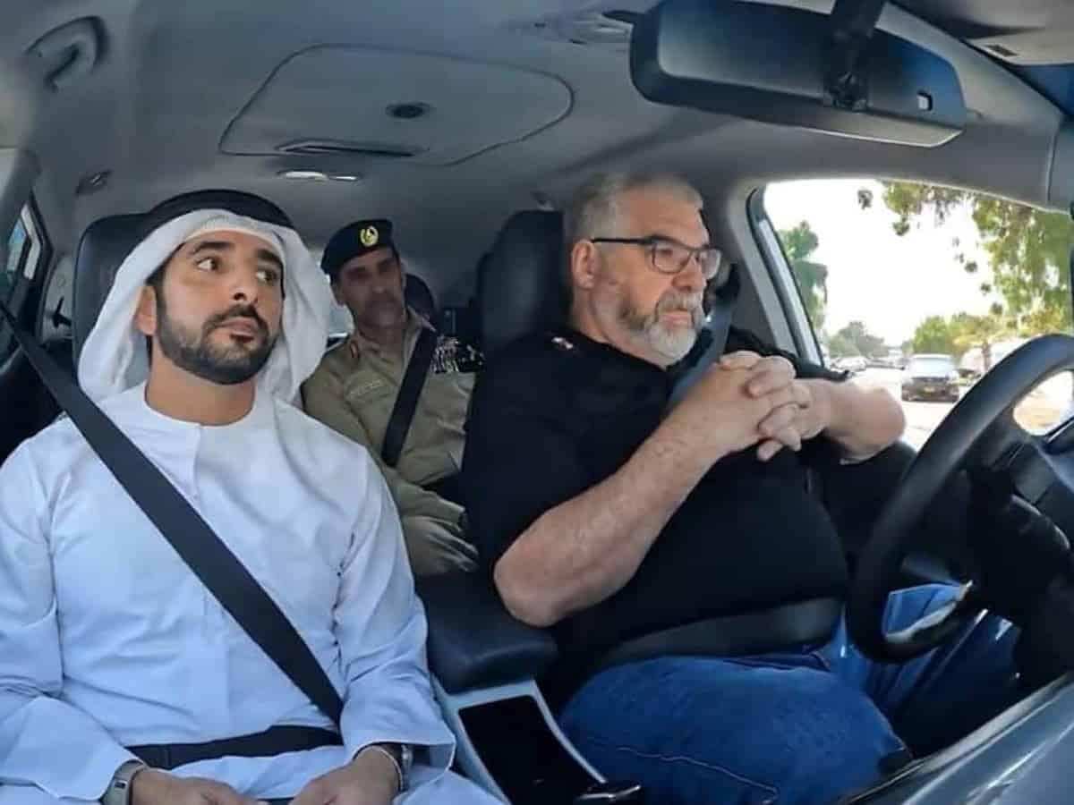 Watch: Sheikh Hamdan rides in self-driving taxi in Dubai