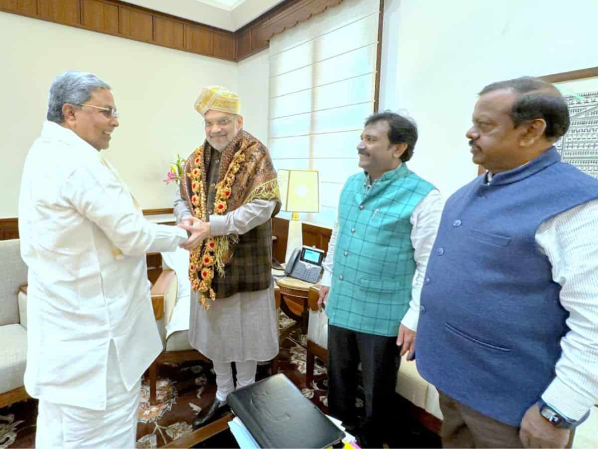 Siddaramaiah meets Shah, urges him to release drought relief funds