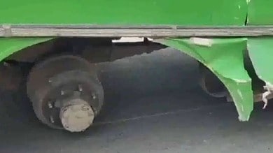 Watch: Tires of rented TSRTC bus fall off mid-journey in Telangana