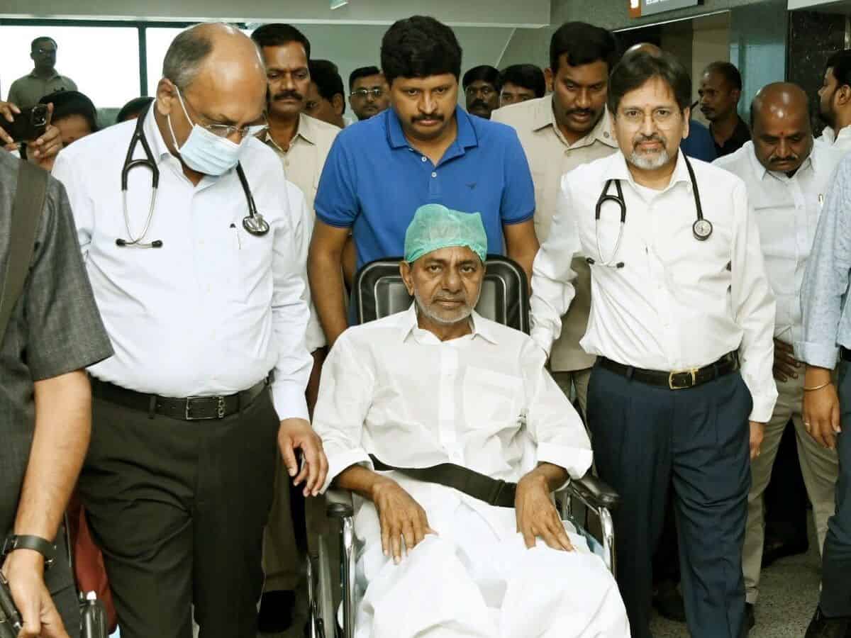 Former Telangana CM KCR discharged from hospital in Hyderabad