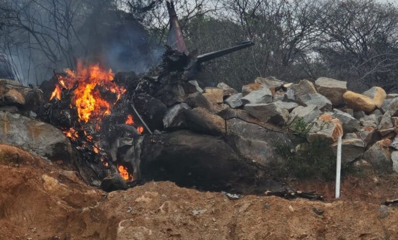Video: IAF trainer aircraft crashes in Telangana