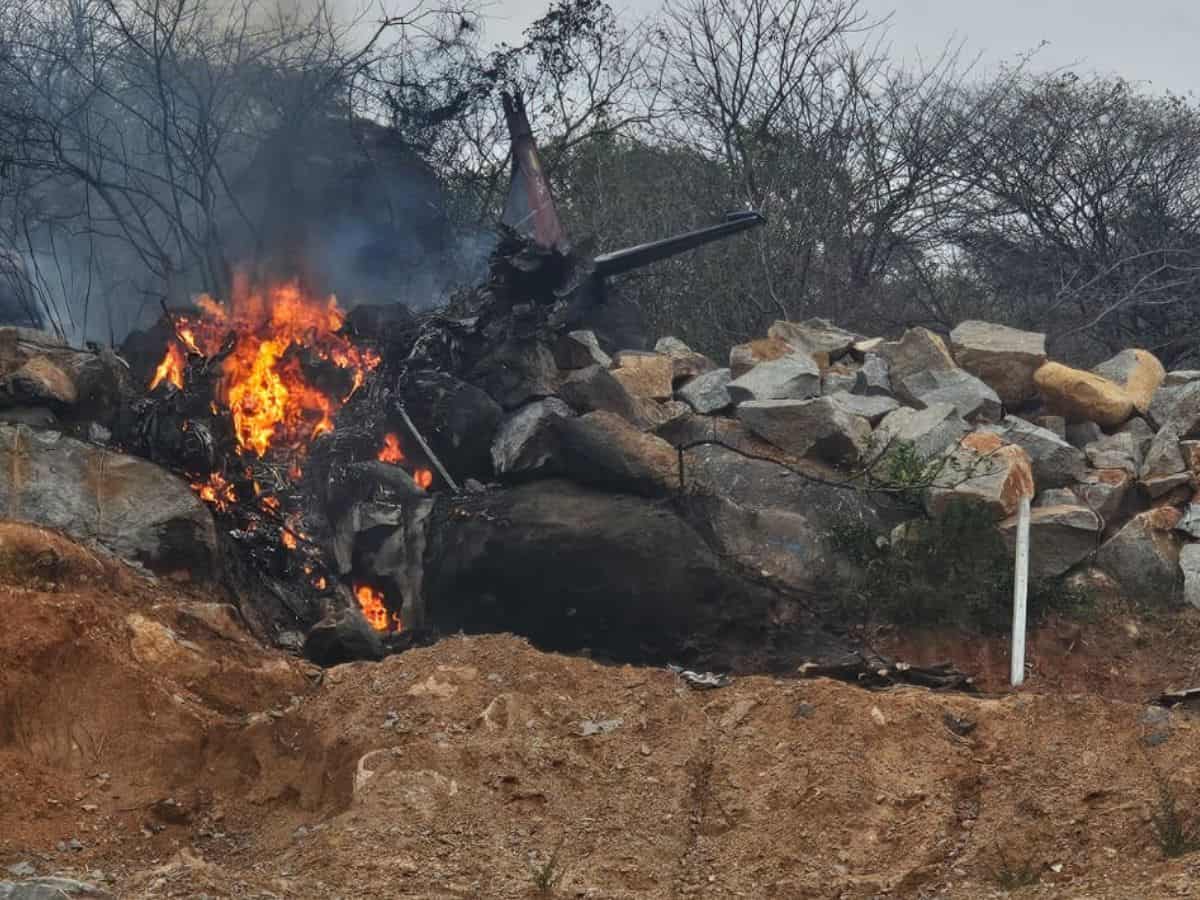Video: IAF trainer aircraft crashes in Telangana