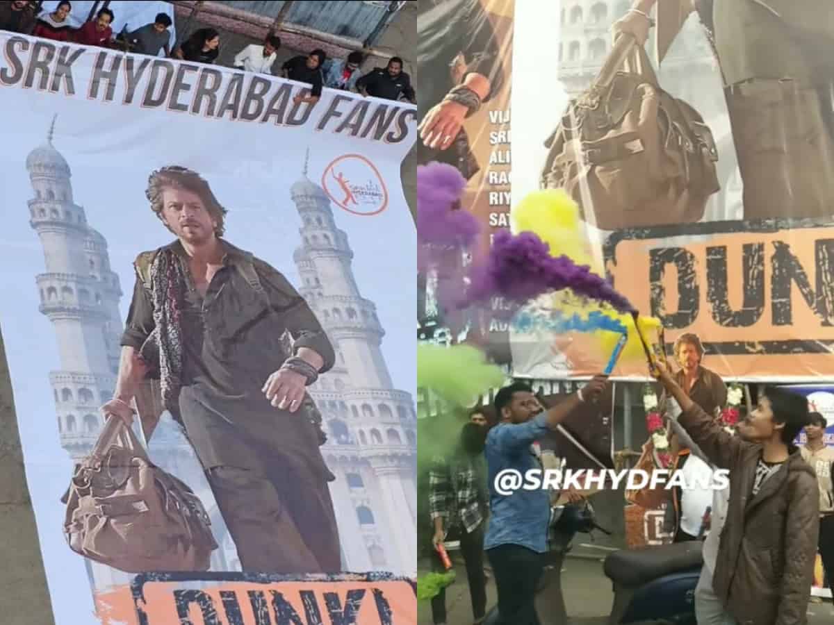 Watch: SRK fans go crazy in Hyderabad as Dunki hits screens