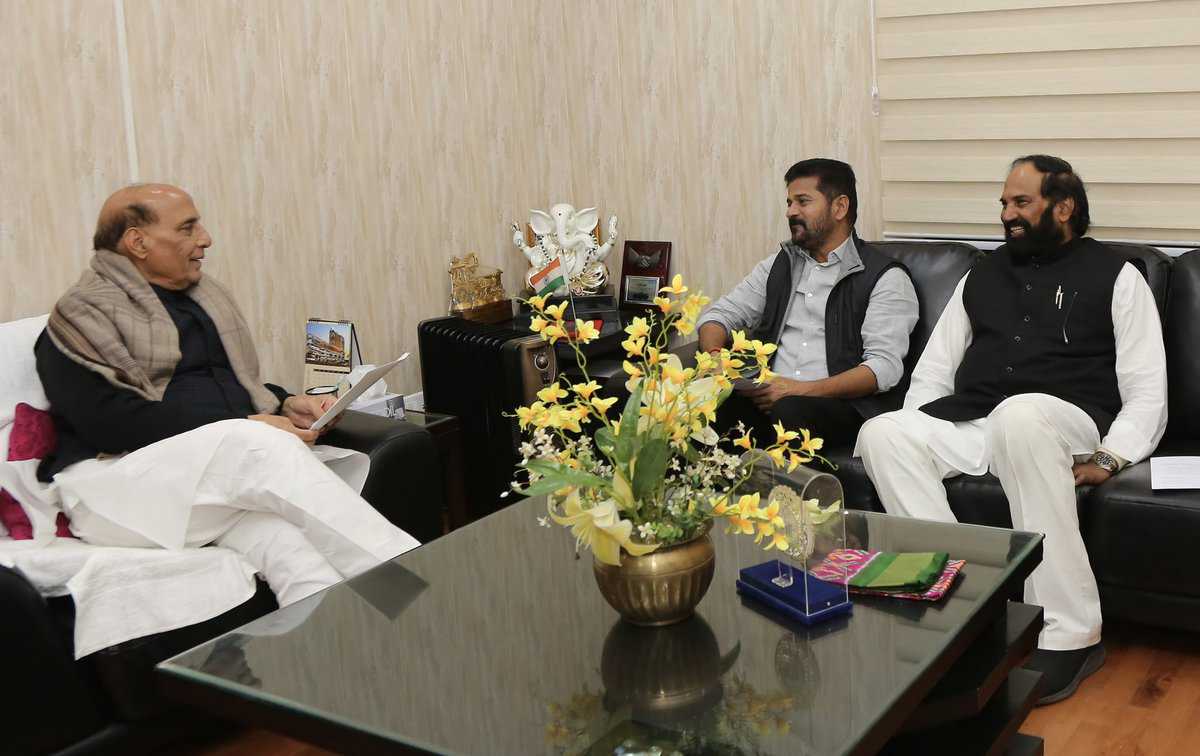 Revanth asks Rajnath Singh to allot Sainik school in Telangana