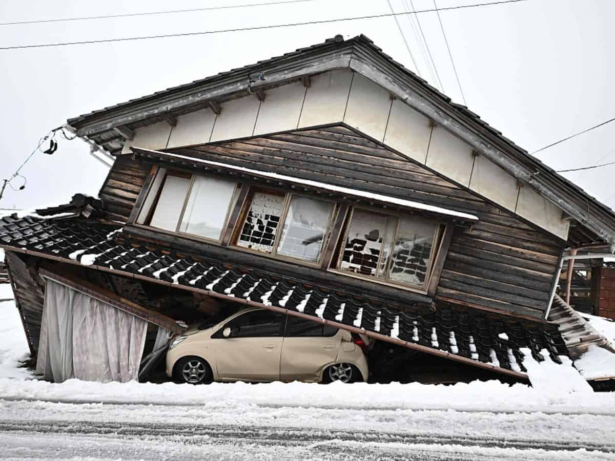 Japan after a series of earthquakes of up to 7.6