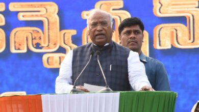 Hyderabad: Stomachs can't be filled with God's photos, Kharge tells Modi