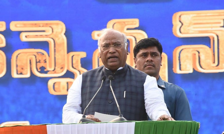 Hyderabad: Stomachs can't be filled with God's photos, Kharge tells Modi