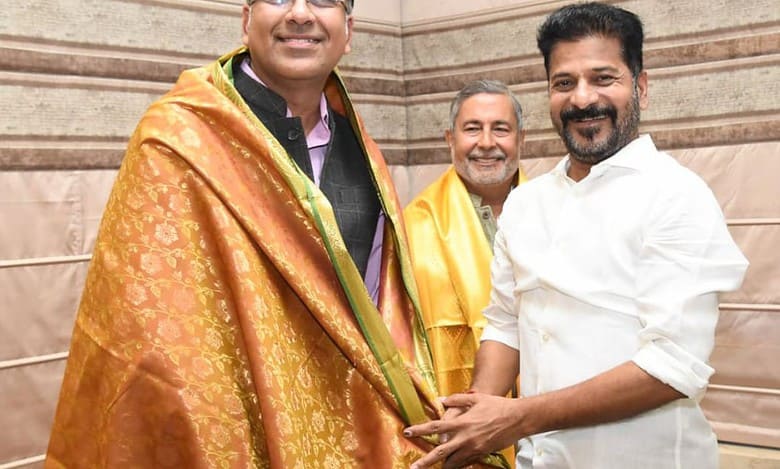 Micron Technology President and CEO Sanjay Mehrotra Meet Telanagana Chief Minister A. Revanth Reddy.