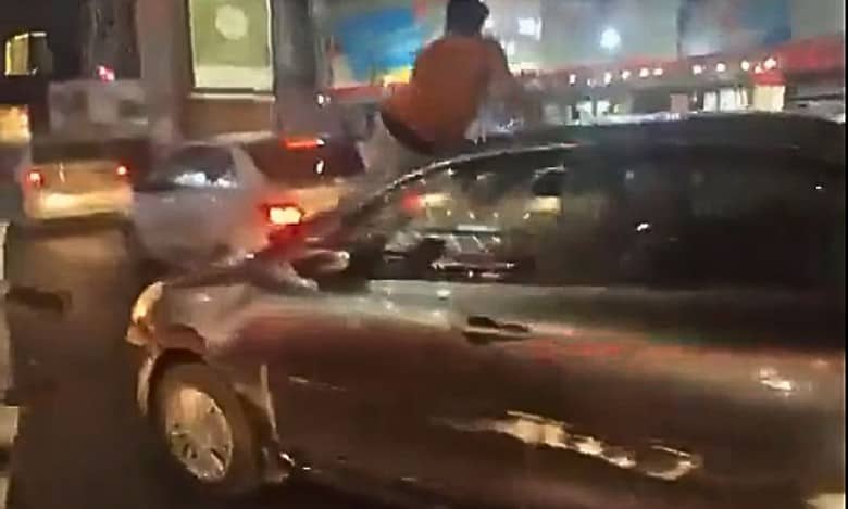 Video: Man dragged on car bonnet in Hyderabad’s Punjagutta; driver booked