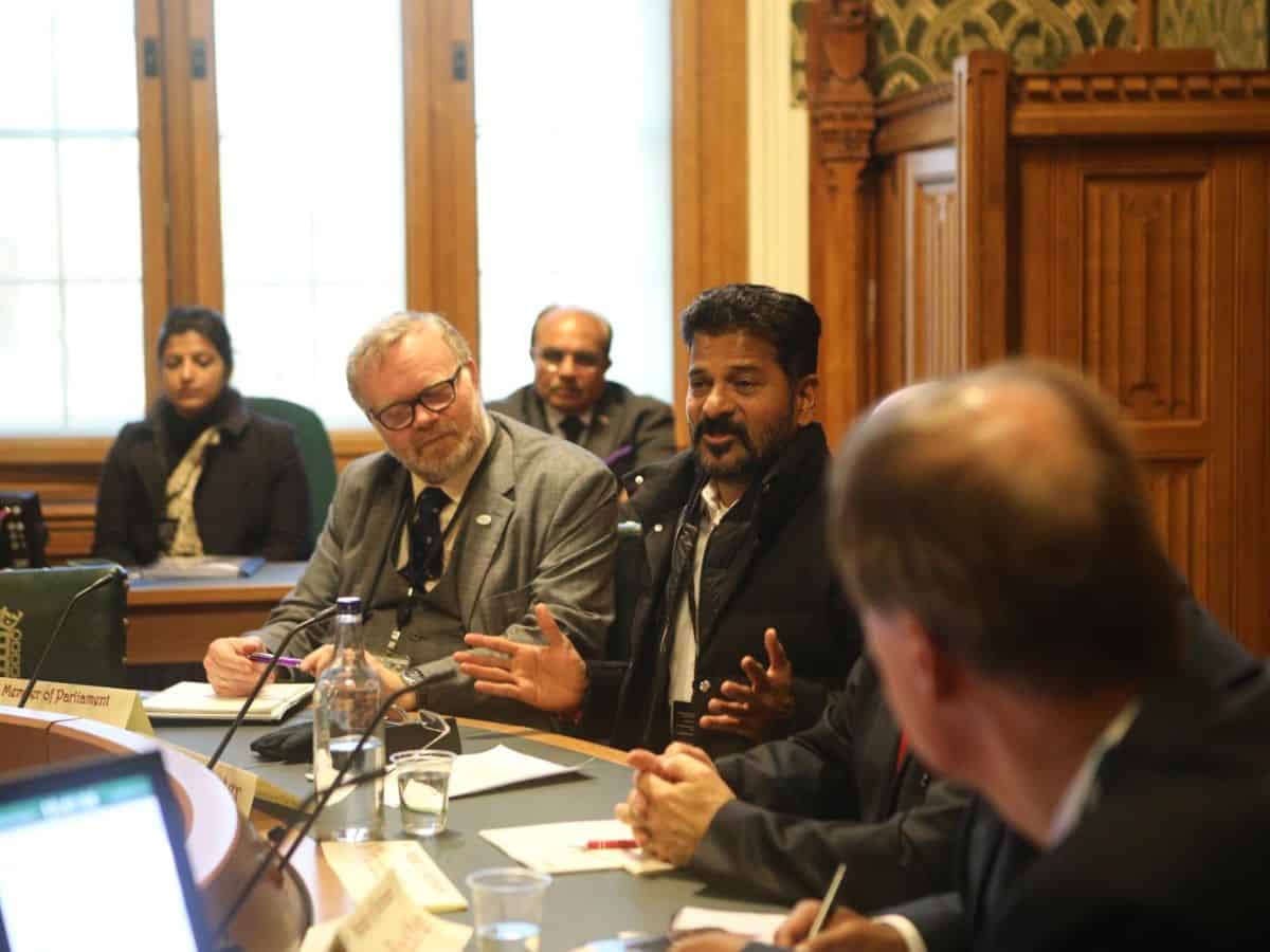 Revanth meets British MPs at UK Parliament, talks democracy