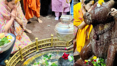 Sara Ali Khan seeks blessings of Lord Shiva at Grishneshwar Jyotirlinga Temple