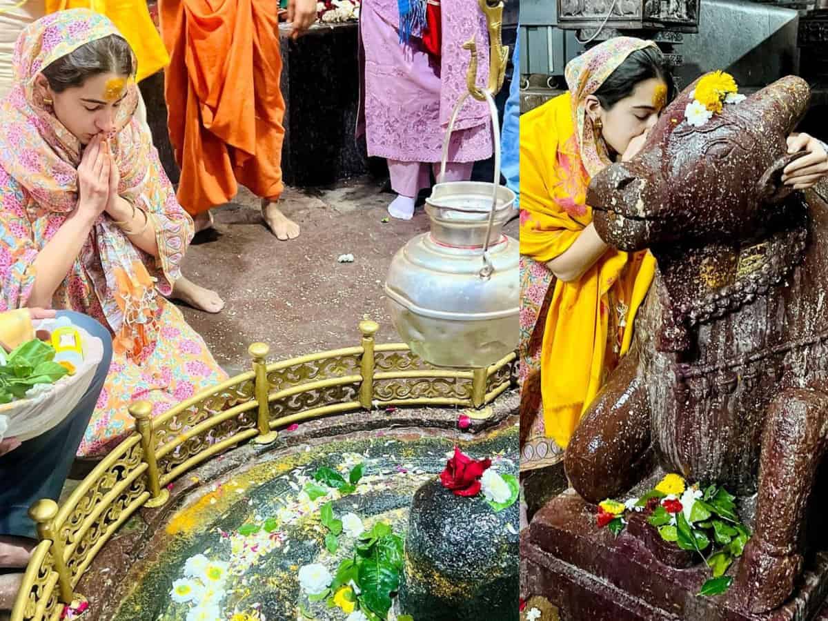 Sara Ali Khan seeks blessings of Lord Shiva at Grishneshwar Jyotirlinga Temple