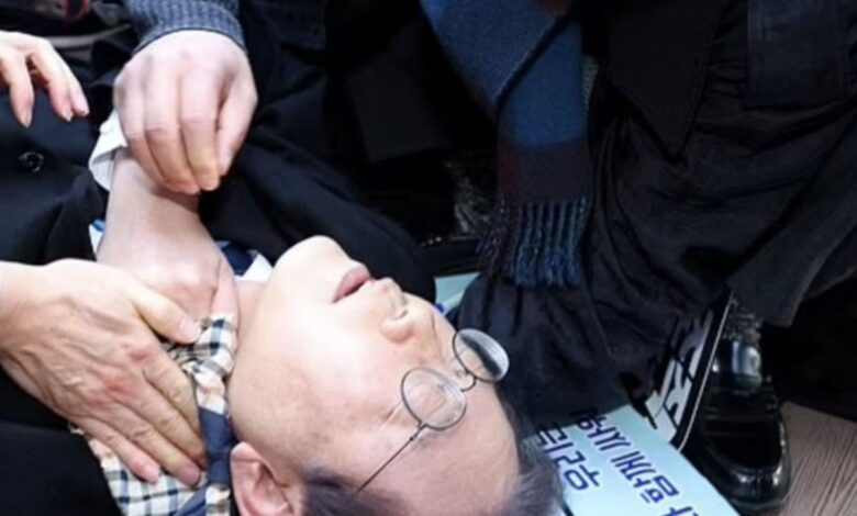 South Korean opposition leader Lee Jae-myung stabbed in the neck