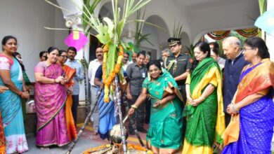Telangana Guv Tamilisai celebrates 'Bhogi' in Hyderabad