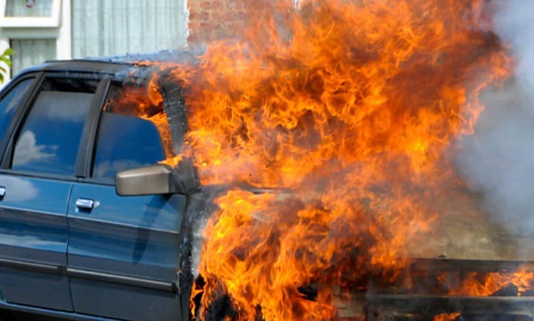 Hyderabad: Maruthi Car engine bursts into flames, no casualties