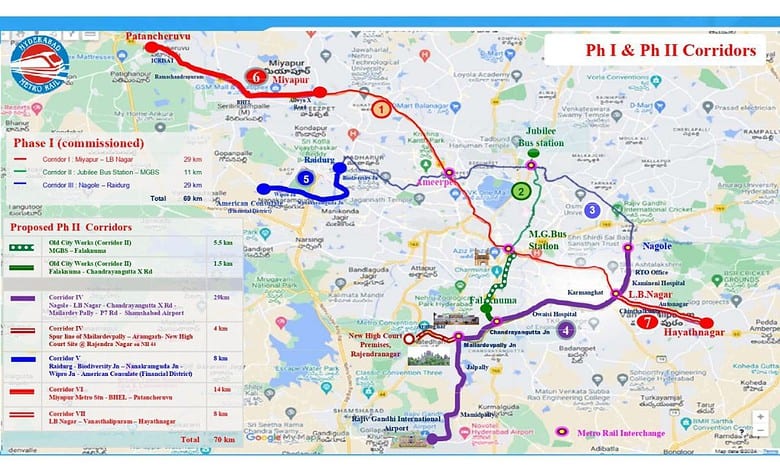 Hyderabad metro rail project: New route for Phase 2 finalised