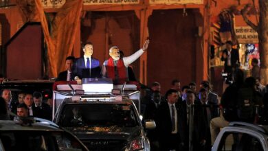 French President Macron joins PM Modi in roadshow in Pink City