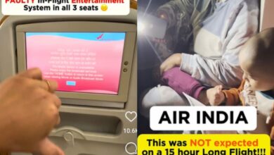 Woman shares video of Air India flight with non-functional reading lights & broken seats