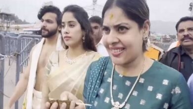 Janhvi Kapoor visits Tirupati Temple with Shikhar Pahariya