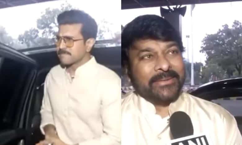 Ram Charan, Chiranjeevi arrive in Ayodhya for Ram Mandir Pran Pratishtha ceremony