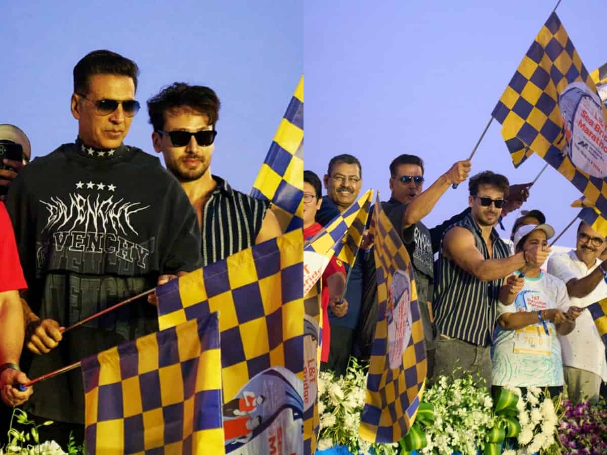 Mumbai: Akshay Kumar, Tiger Shroff flag off 5km marathon from Atal Setu