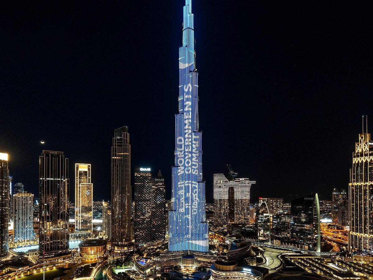 Dubai: Ahead of Prime Minister Narendra Modi's address at the World Government Summit, Burj Khalifa in Dubai lit up with the words 'Guest of Honor - Republic of India.'