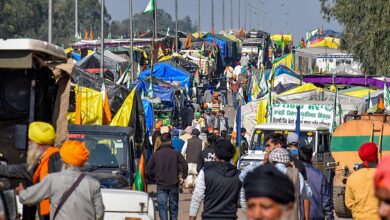 Patiala: Tractors and trolleys of the protesting farmers parked on a highway during their ongoing protest over various demands, including a legal guarantee of minimum support price (MSP) for crops, at the Punjab-Haryana Shambhu Border, in Patiala district, Thursday, Feb. 22, 2024. (PTI Photo)
