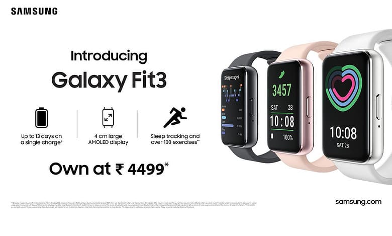 Samsung launches new fitness tracker 'Galaxy Fit3' in India