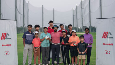 Young Golfers with Asian Tour Player Aman Raj