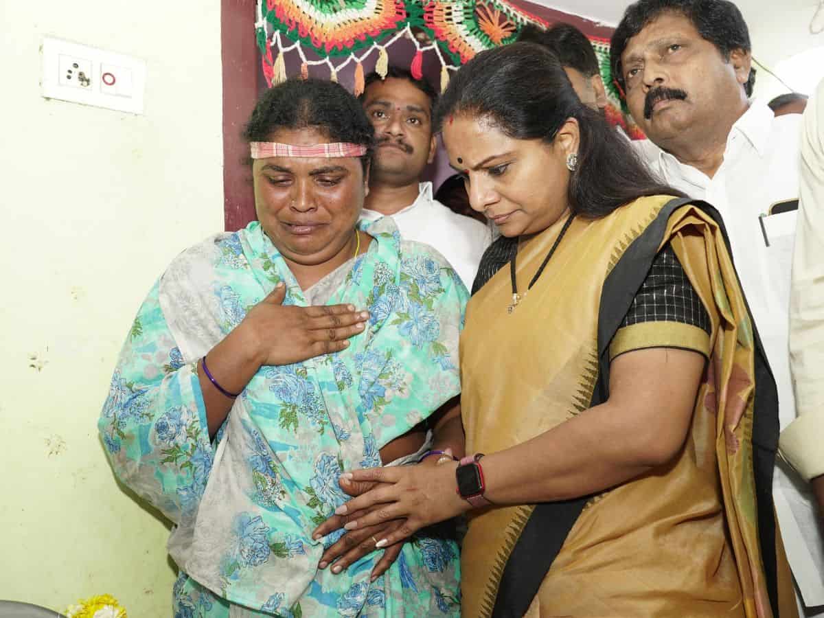 Kavitha, on Tuesday, February 20, paid a visit to the house of a residential school student, in Suryapet, Telangana, who died by suicide,