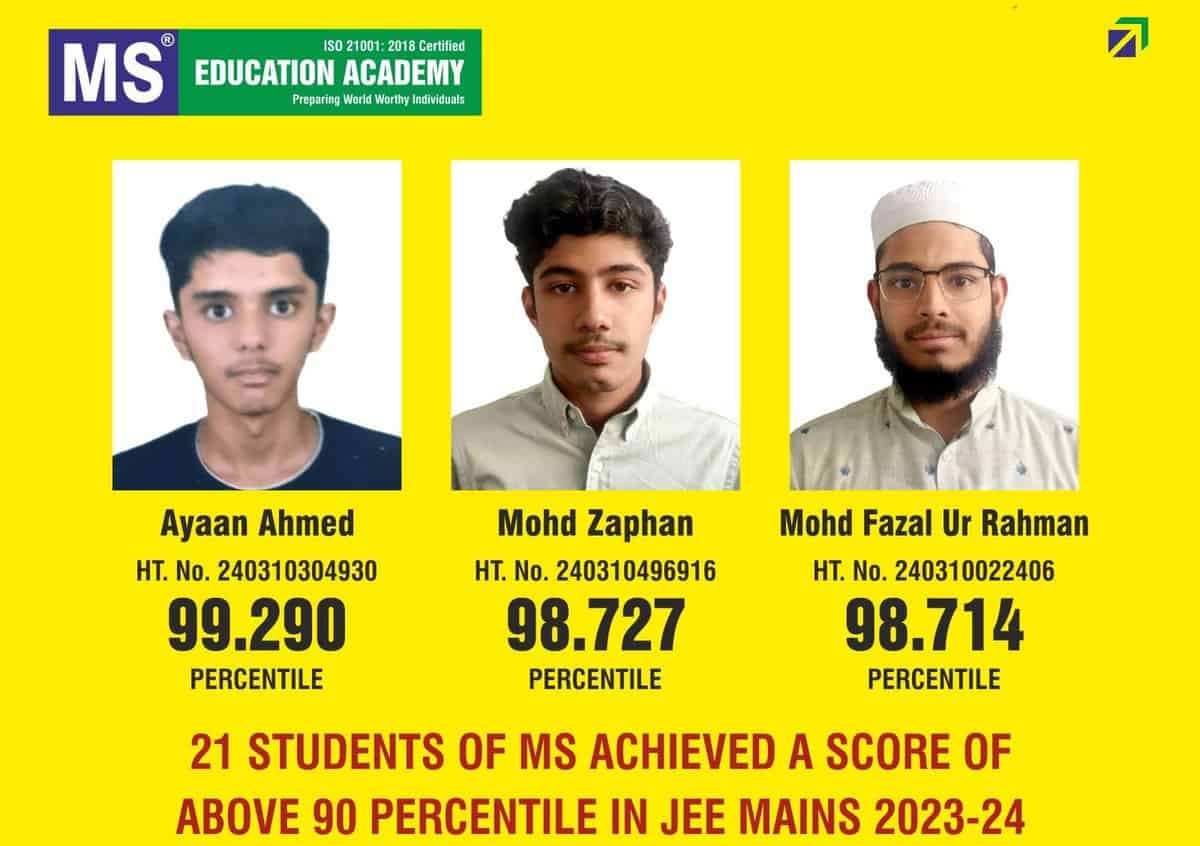 JEE Main exam 2024: MS students shine with outstanding performance