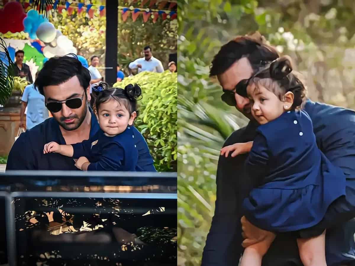 Ranbir twin with daughter Raha in blue outfits at b'day bash of Kareena's son