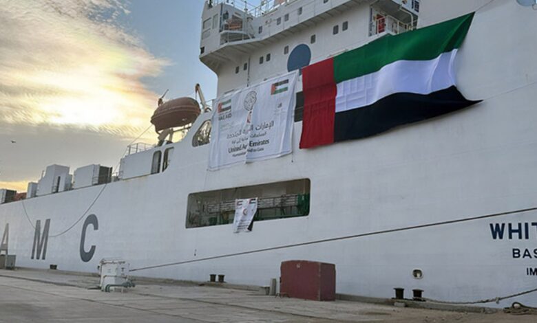 UAE sends ship carrying 4,544 tonnes of aid for Palestinians