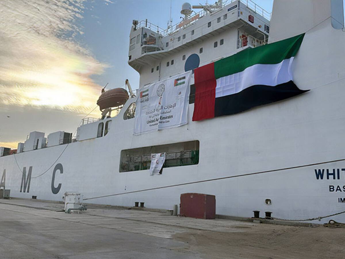 UAE sends ship carrying 4,544 tonnes of aid for Palestinians