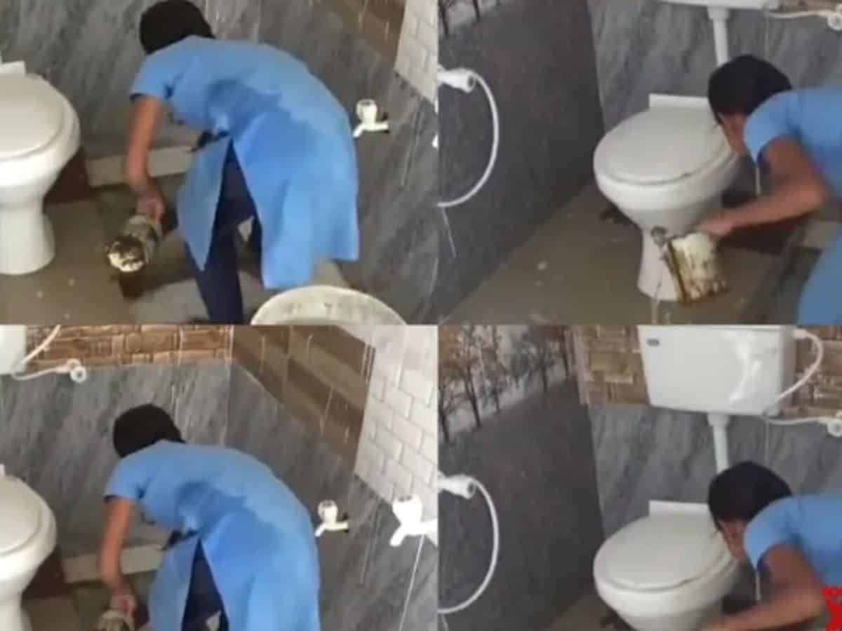 Karnataka: Another video of student cleaning school toilet goes viral