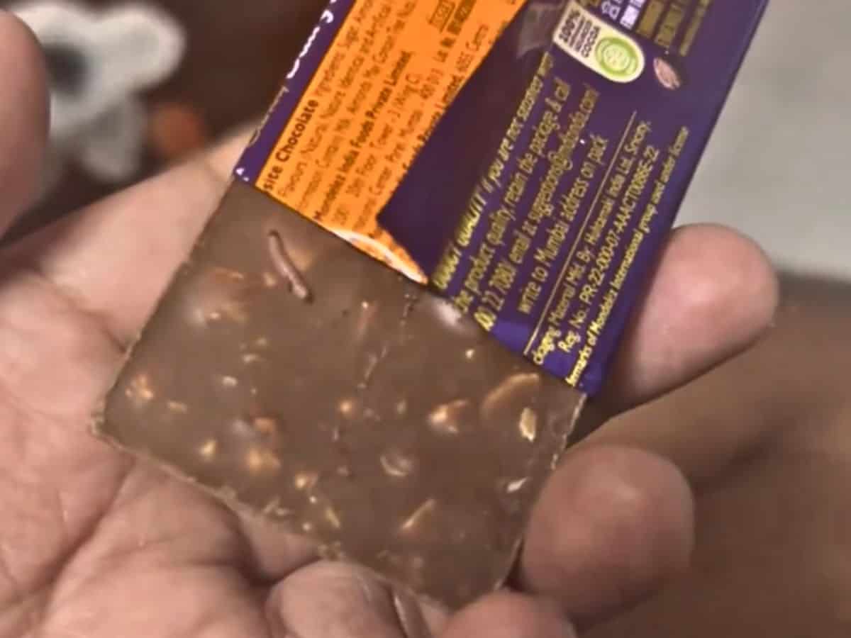 Watch: Worm found inside chocolate bought at Hyderabad metro station