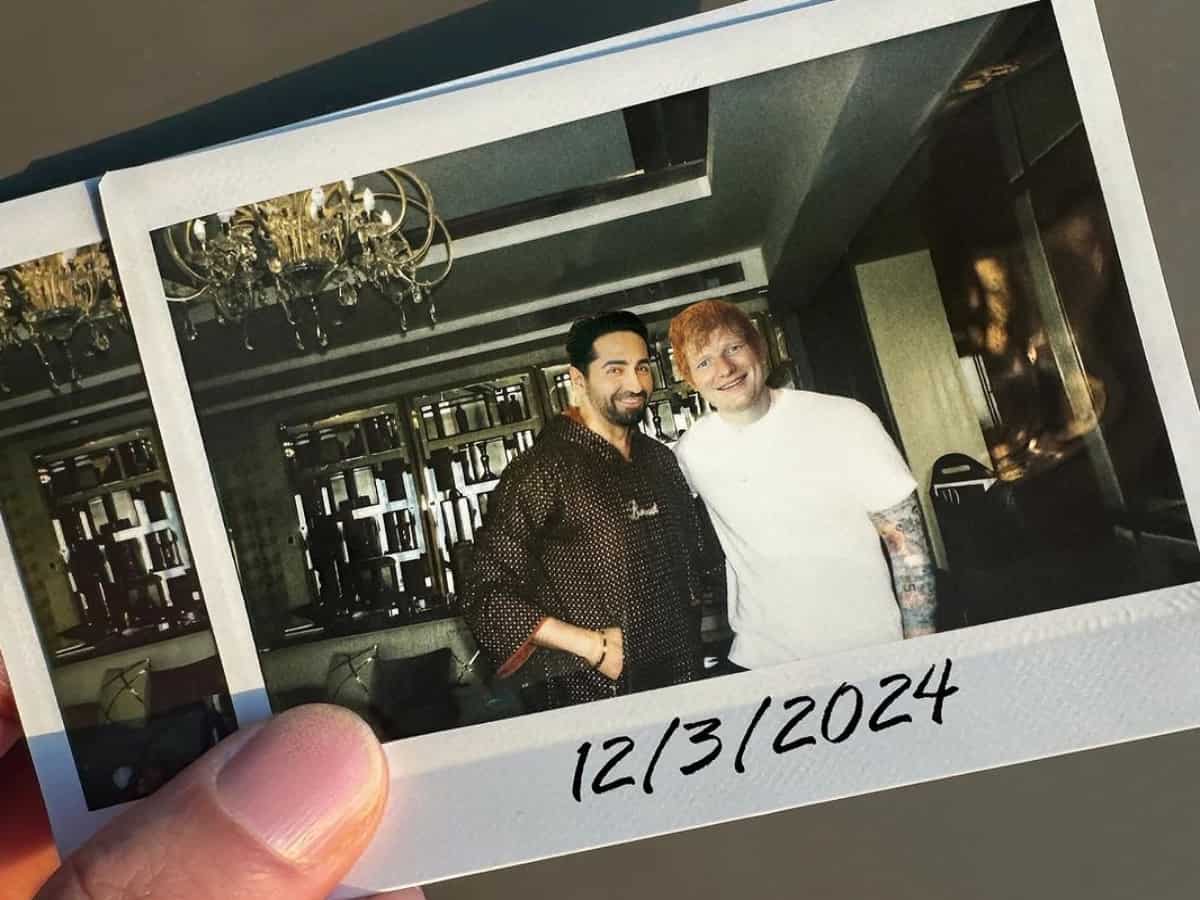 Ayushmann Khurrana meets Ed Sheeran, treats him to his mother's 'pinni'