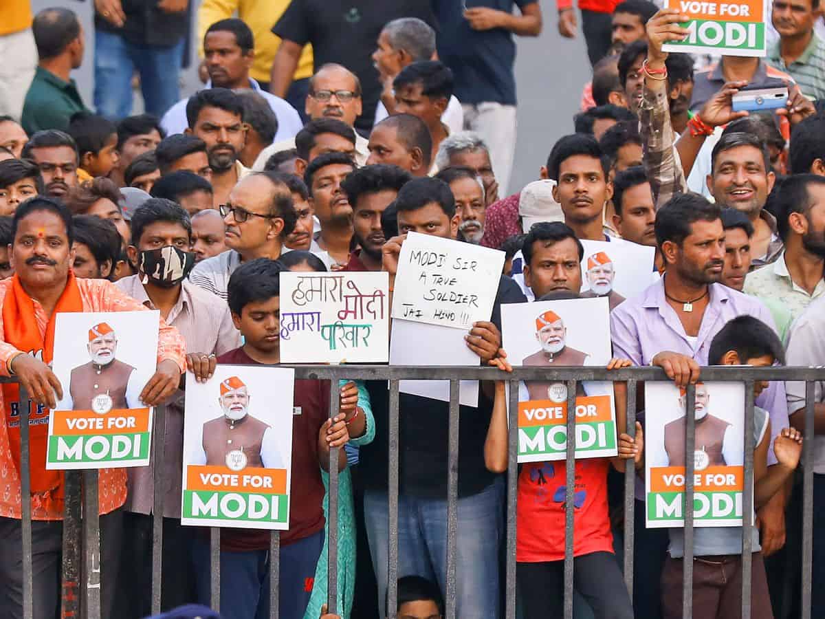 Hyderabad: PM Modi holds road show in Malkajgiri LS constituency