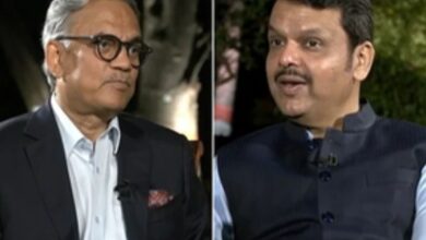 Deputy Chief Minister of Maharashtra, Devendra Fadnavis and NDTV Editor-in-Chief Sanjay Pugalia,
