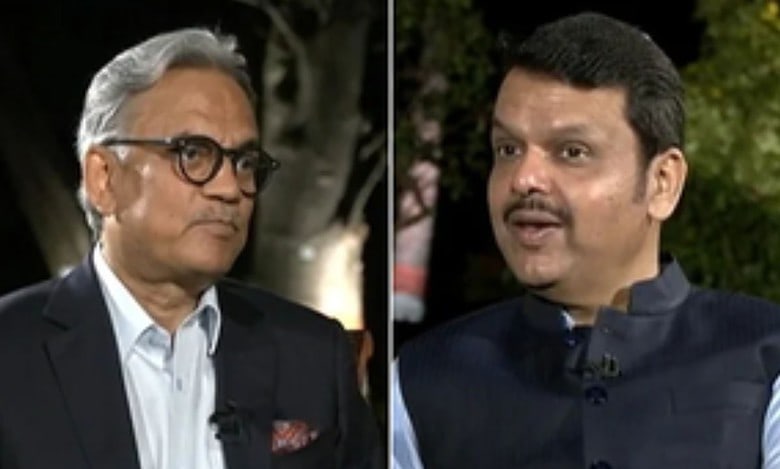 Deputy Chief Minister of Maharashtra, Devendra Fadnavis and NDTV Editor-in-Chief Sanjay Pugalia,