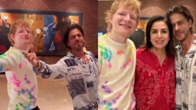 Shah Rukh Khan teaches Ed Sheeran his signature pose, check video