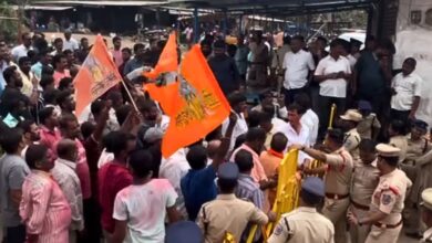 Hyderabad: Hindu groups protest at Chengicherla post Holi clash