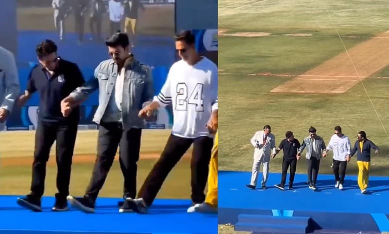 Ram Charan, Akshay Kumar, Suriya with Sachin groove to 'Naatu Naatu'