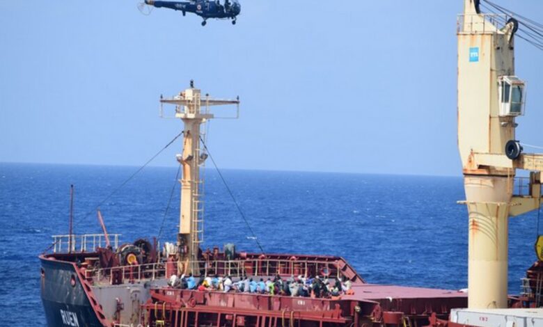 Indian Navy's daring Arabian Sea op: 35 pirates surrender, 17 crew freed