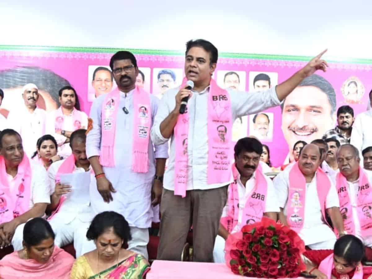 Hyderabad: KTR targets Eatala, Revanth in Malkajgiri BRS meet