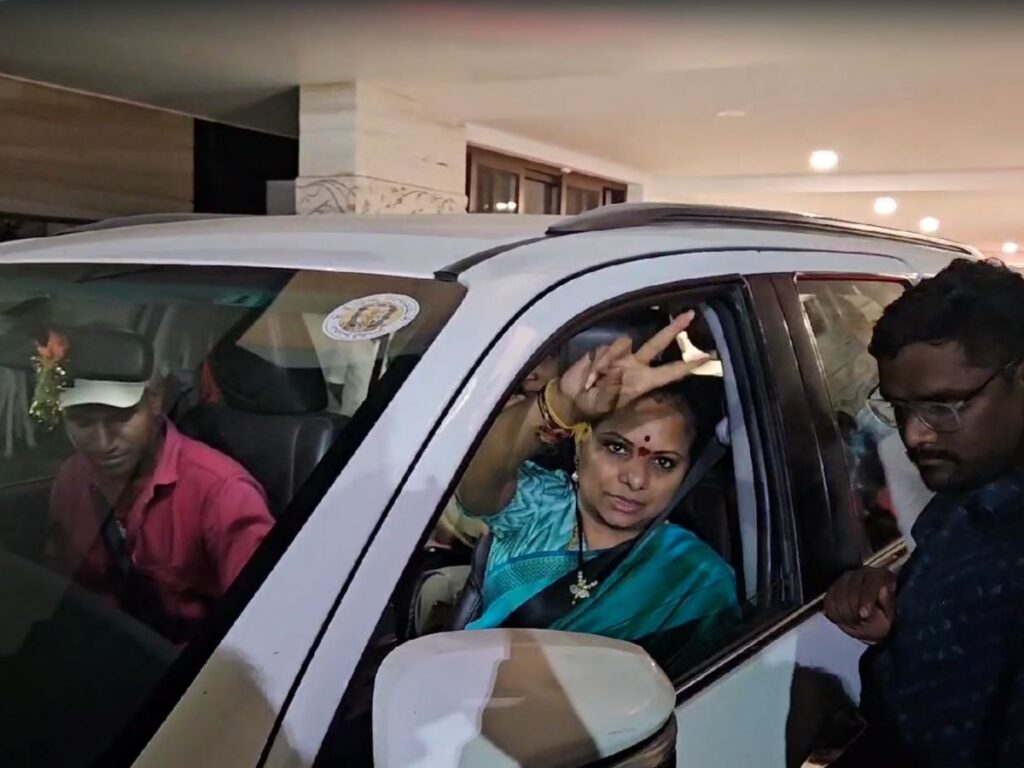 ED arrests BRS MLC Kavitha after raids in Hyderabad