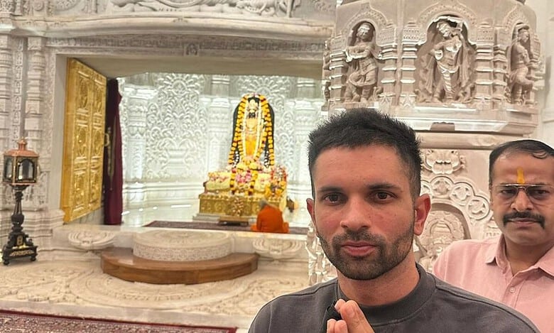 South African spinner Keshav Maharaj visits Ram Mandir in Ayodhya to seek blessings