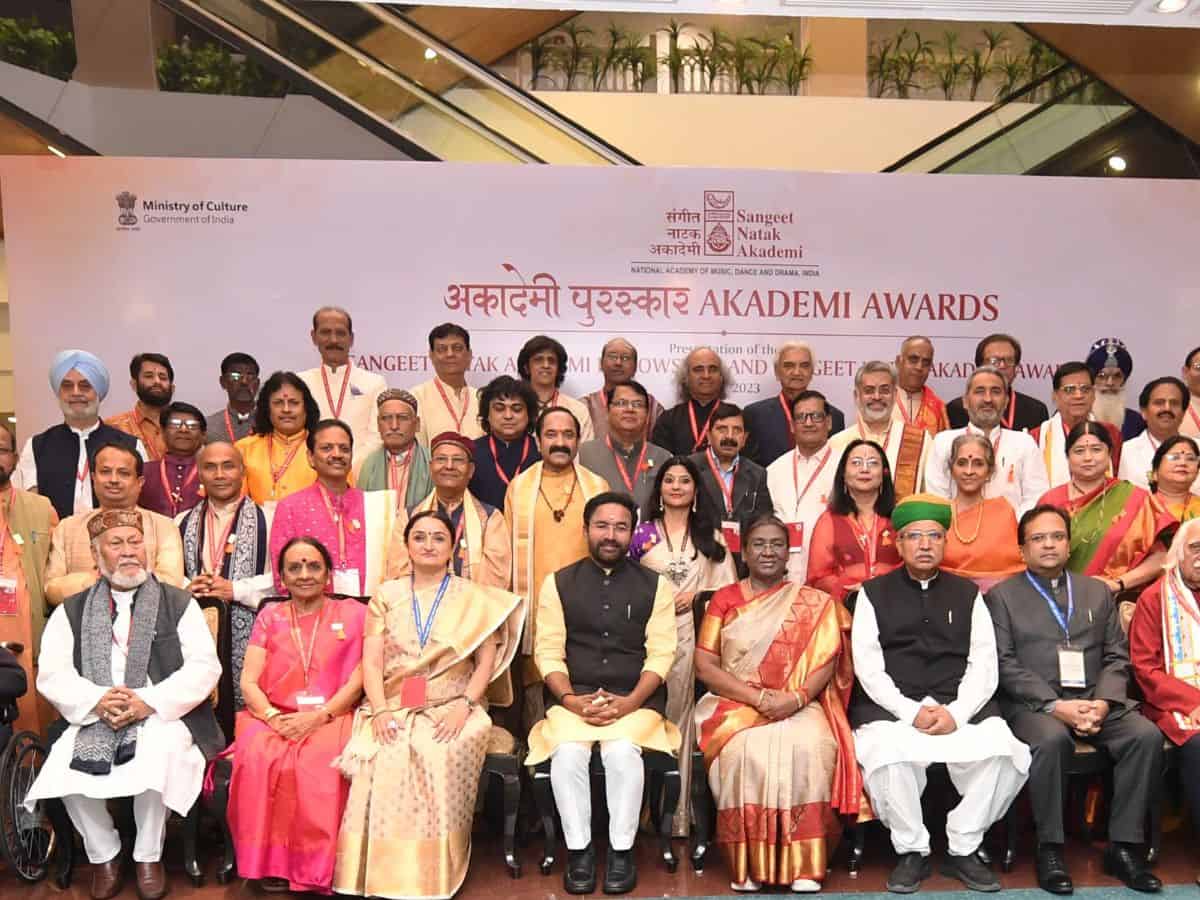 President Droupadi Murmu presented Sangeet Natak Akademi Fellowships and Awards for the year 2022 and 2023.