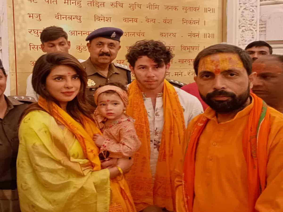 Priyanka Chopra, Nick Jonas & Malti offer prayers at Ram temple in Ayodhya
