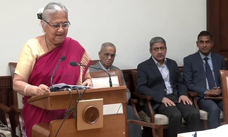 Sudha Murty takes oath as RS MP